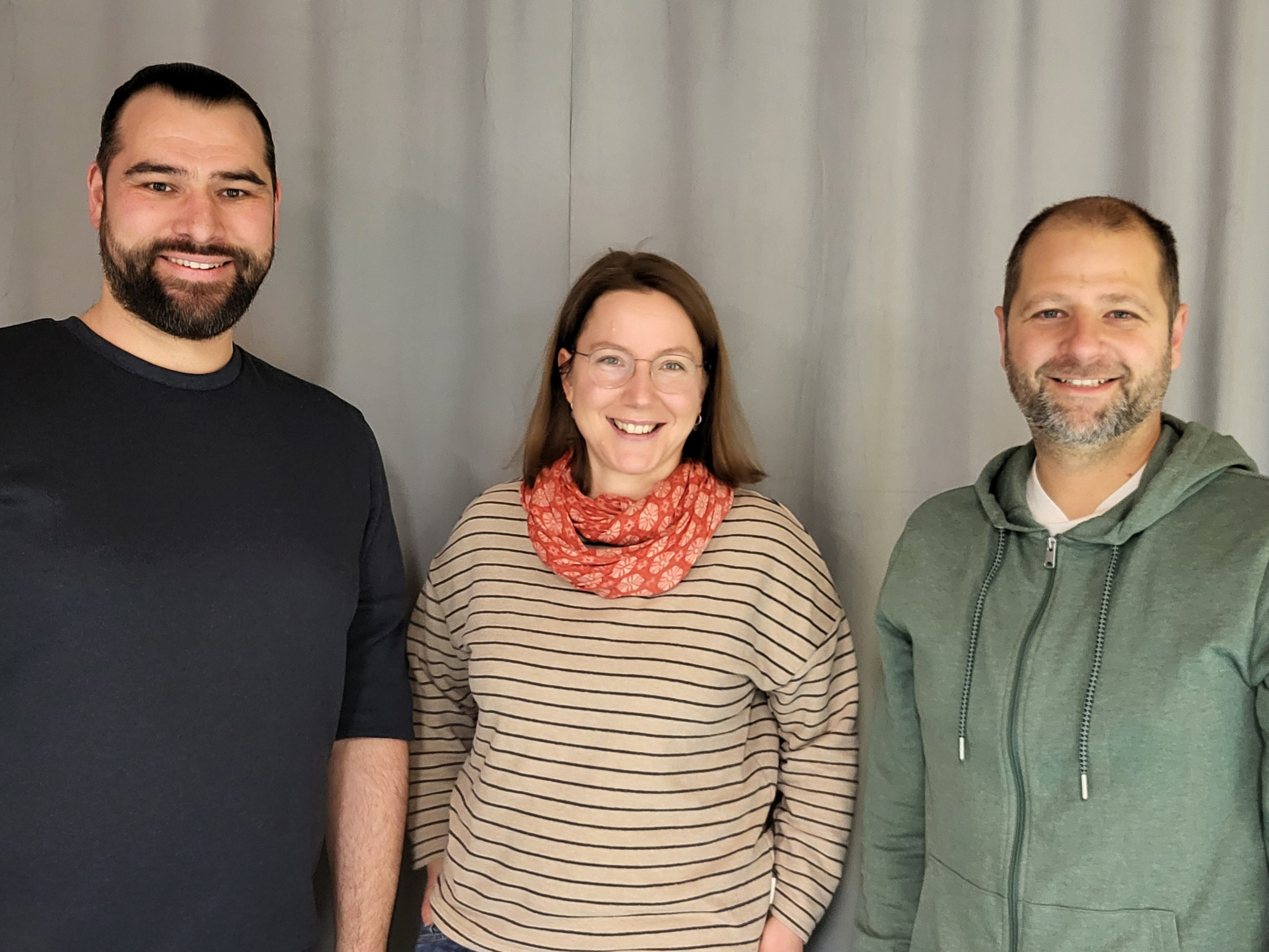 Gruppenfoto Fördevereinvorstands: Marco Schwenke, Franziska Lübbers, Alexander Fischer